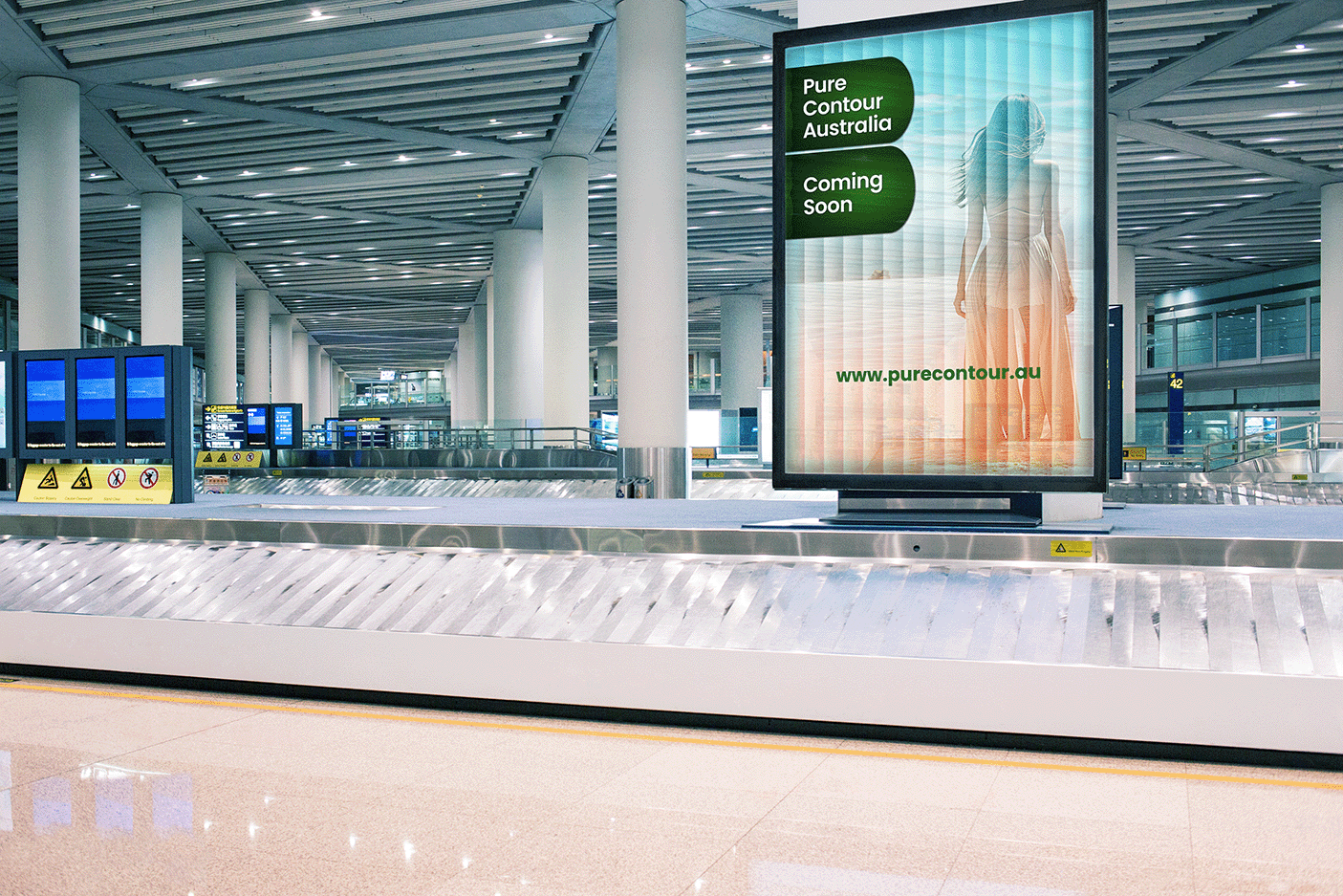 Pure contour advert in the airport